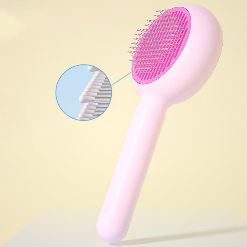 Dog Comb One-click Pet Hair Remover Self Cleaning Dogs Brush Massage Cat Brush Dog Grooming Dogs Hair Comb Pet Accessories Combs