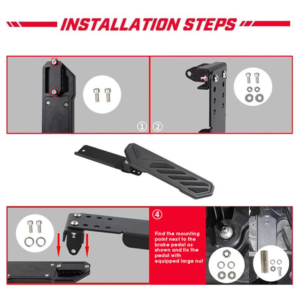 Dead Pedal Driver Foot Rest Left Side Kick Panel For 2018-2022 Jeep Wrangler JL JLU 4XE For Gladiator JT Anti-Slip DH-1092-BK