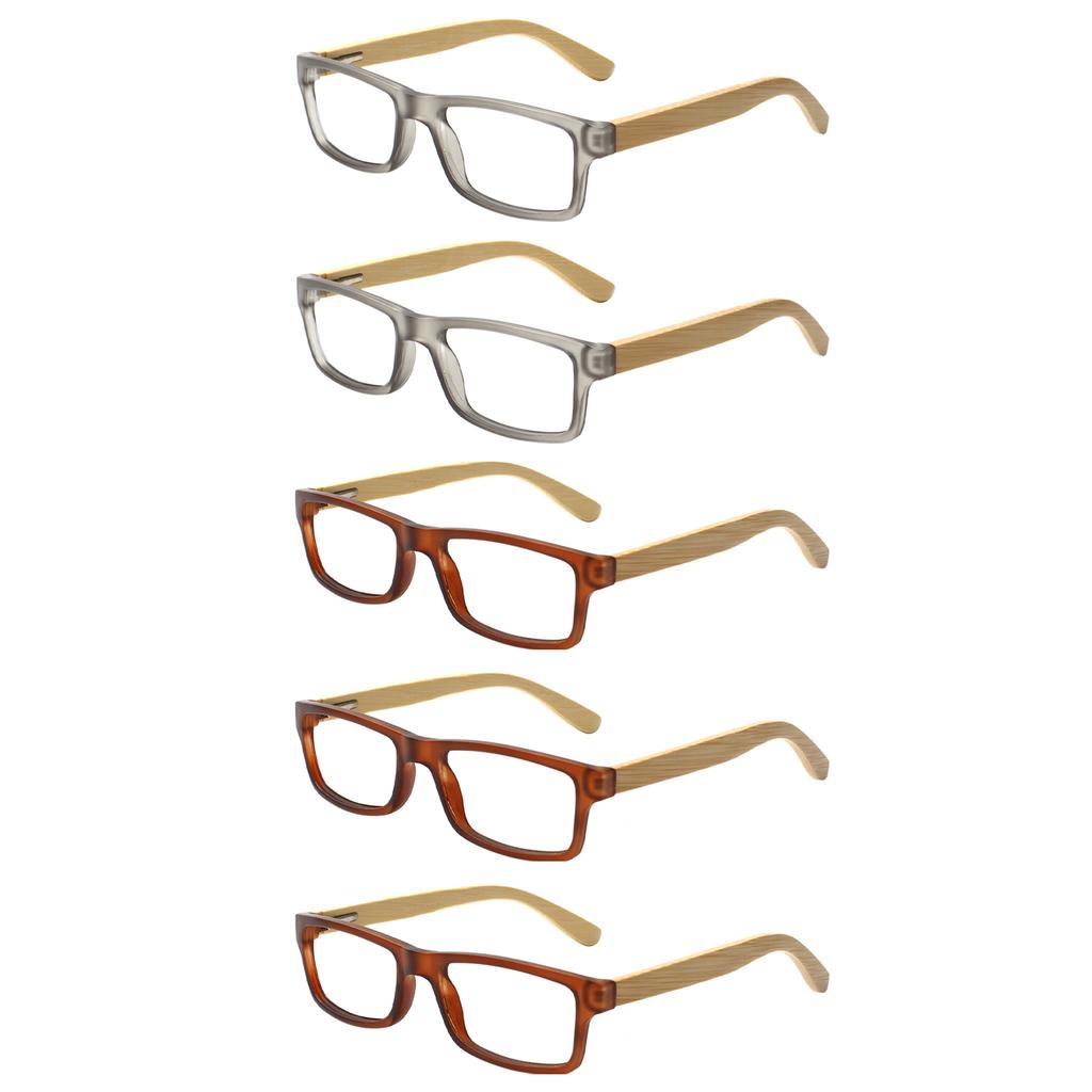 TUREZING Reading Glasses for Women Men Rectangular Woodgrain Frame Metal Hinge High Quality HD Prescription Glasses
