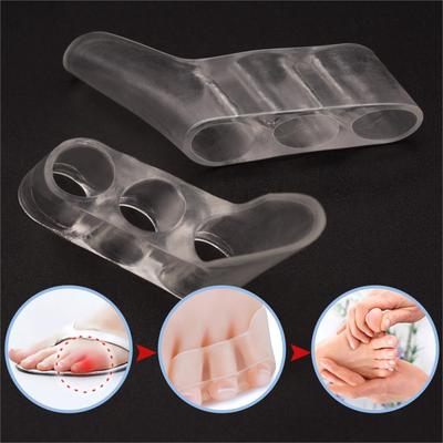 2 stücke Transparent Silikon Gel Haarglätter Schmerzen Relief Zehen Schutz Drei-Loch Kleinen Zeh Bunion Fuß Pflege Werkzeuge