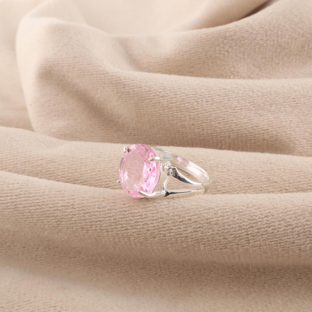Morganite Gemstone Handmade Silver Ring 925 Sterling Silver Women Jewelry For Anniversary Gift RR-75-4