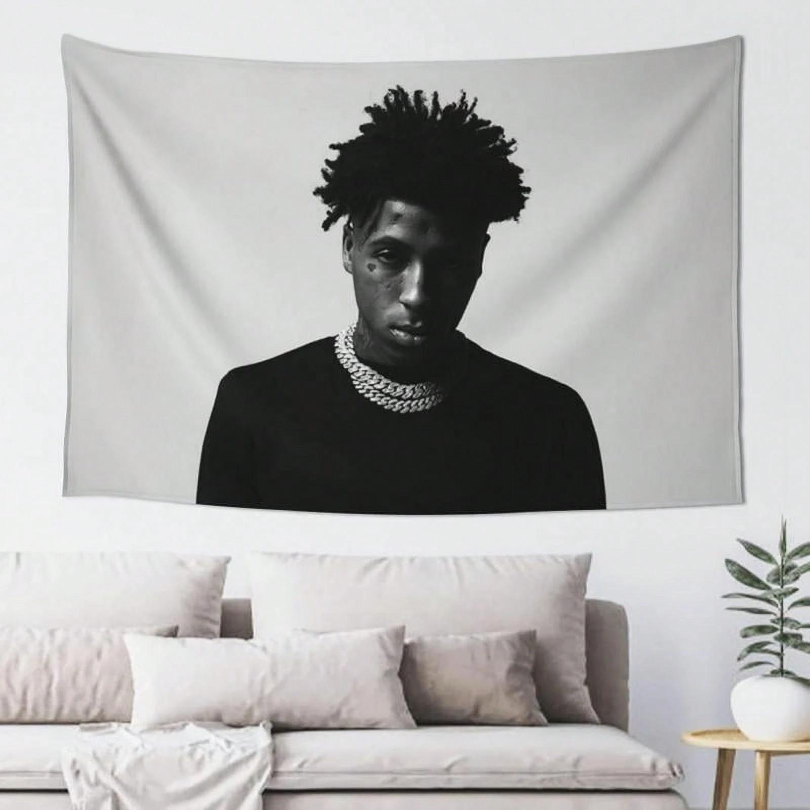 Jmg Household Supplies Unisex 1Pc Youngboy Rapper Collage Tapestry, Polyester 2D Flat Wall Hanging, Hip-Hop Fan Decor For Bedroom, Trendy Streetwear Vibe & Gi