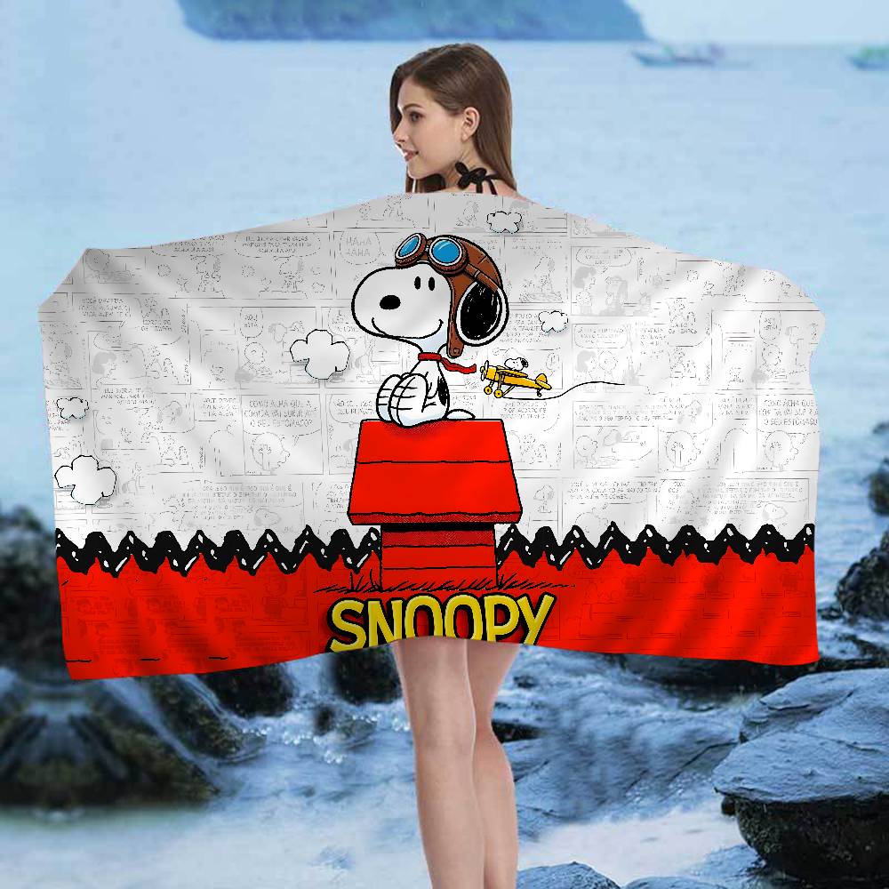 Asciugamano da Bagno Cane Carino S-Snoopy Microfibra Morbido Assorbente Traspirante Per Bambina Bambini Asciugamano da Spiaggia Decorativo Cartoon