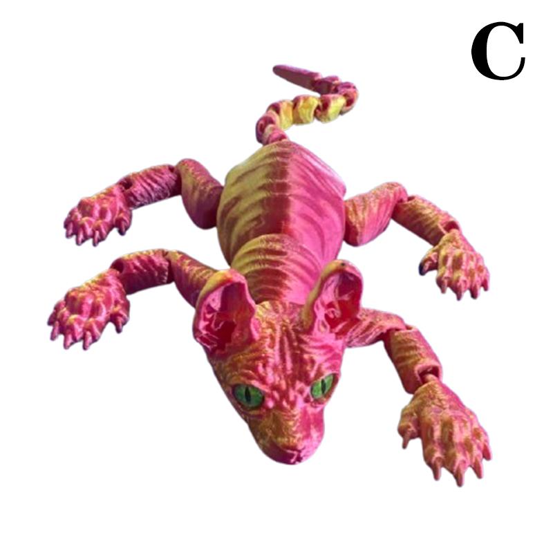 3D Printed Sphynx Cat Animal Toy Realistic Hairless Figurine Cat Fidget Toy For Cat Lover Collector Home Decoration