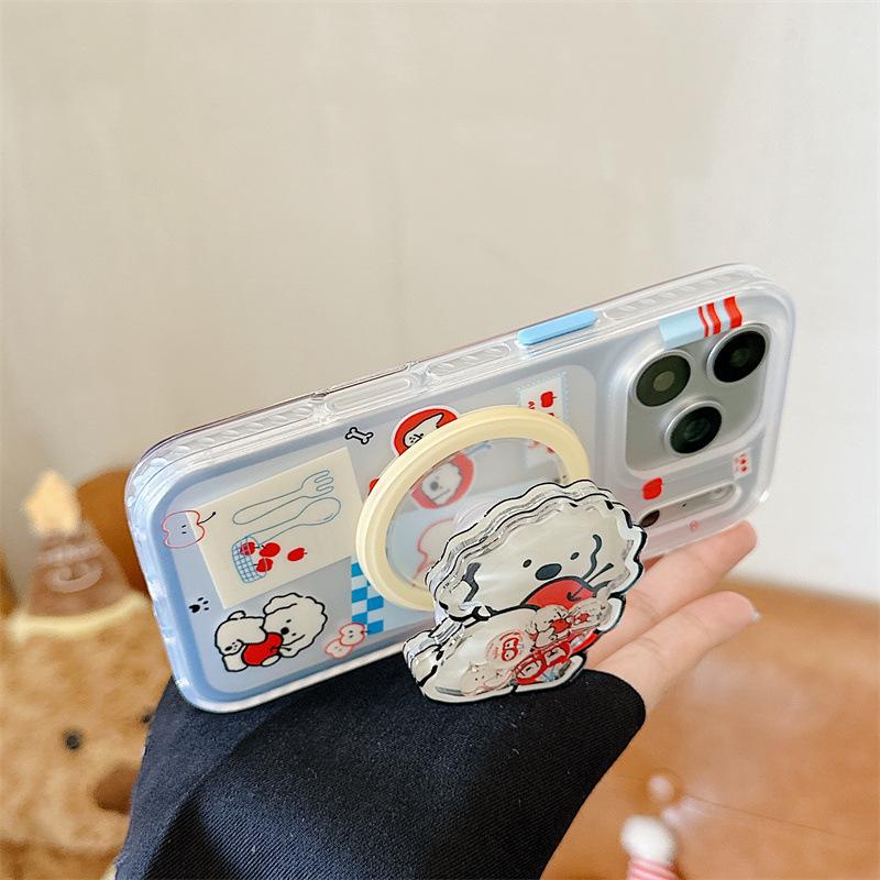 Red Apple Dog Magnetic Stickers for iPhone 17/16 Pro Max/15 Pro Case