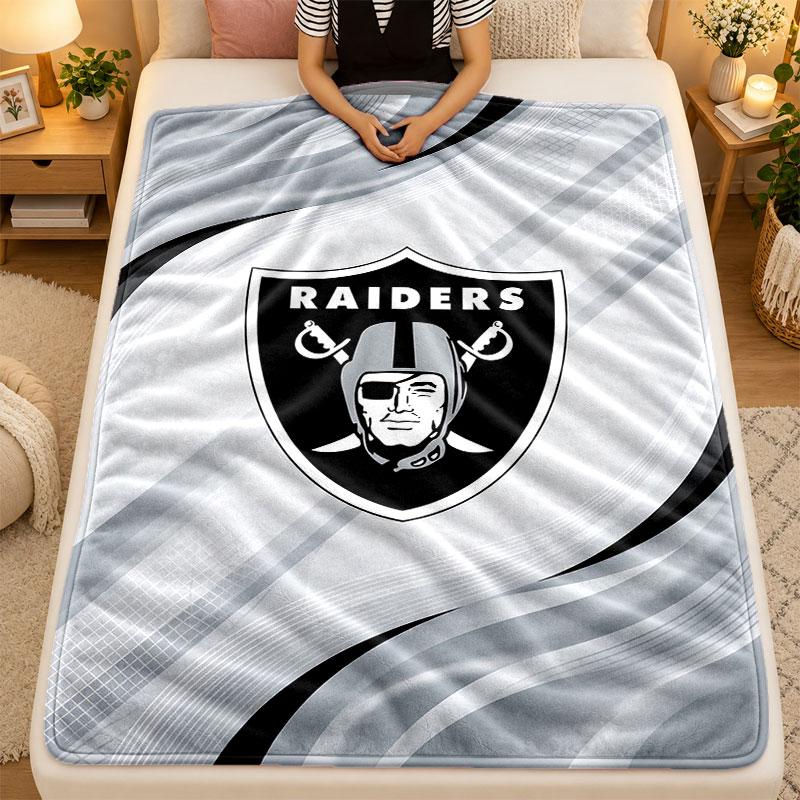 Flannel BlanketLas Vegas Raiders Warm Soft Throw Blanket for Indoor Sofa Bed Living Room Use