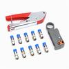 Compression Tool Kit RG59 RG6 Coaxial Crimping Tool Dual Blade Coaxial Cable Stripper With 10F Conne