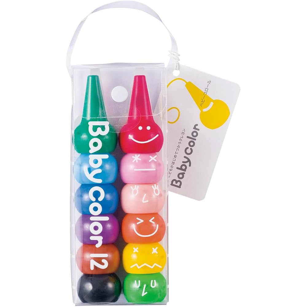 Rangs Kids Design Award Crayons 12 Colors Non-Toxic Made in Japan Stain Resistant Durable