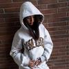 Herren Damen Leopardenfleck Buchstabe Hoodie Oversized Streetwear Pullover Kapuzenpullover