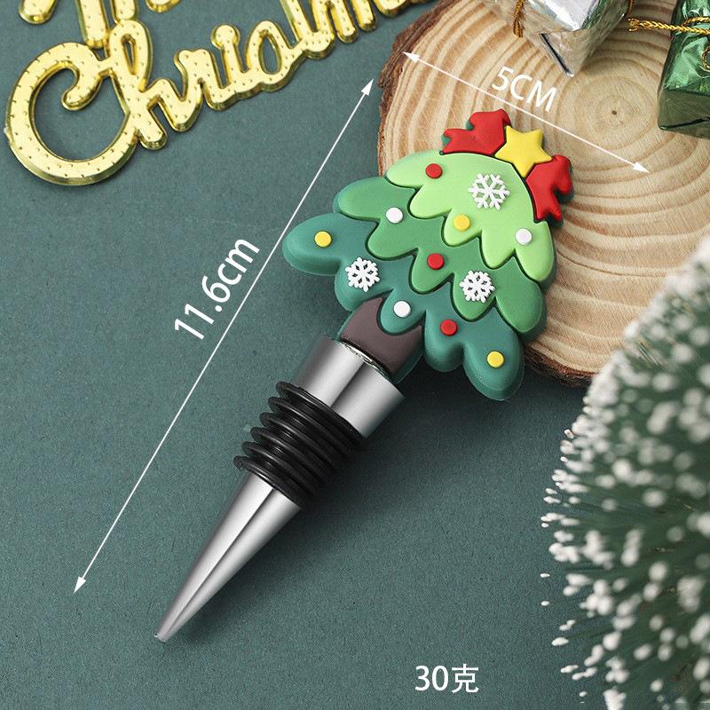 Merry Christmas Wine Bottle Stopper Xmas Tree Snowman PVC Preservation Wine Cork Bar Party Decoration Crafts Fresh-keeping