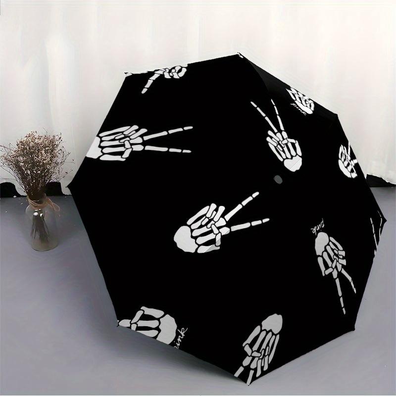 1pc Skele Hands Automatic Open 8-Rib Windproof Umbrella, Travel & Commuting, Suitable for All Seasons, Lightweight Portable, E