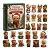 Acrylic Collectible Toys 2026 Dog Christmas Advent Calendar, 24-Day Ornament Set with Mini Puppy Holiday Party Favors Figures, 2D Flat Tree