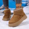Fashion Fur Snow Boots Women's Autumn and Winter New European Station New Warm Thick-soled Sleeve Snow Cotton Shoes