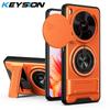 KEYSION Magnetic Phone Case for ZTE nubia V70 Max Blade V70 Max Slide Camera Protection Upright Stand 360° Ring Shockproof Cover