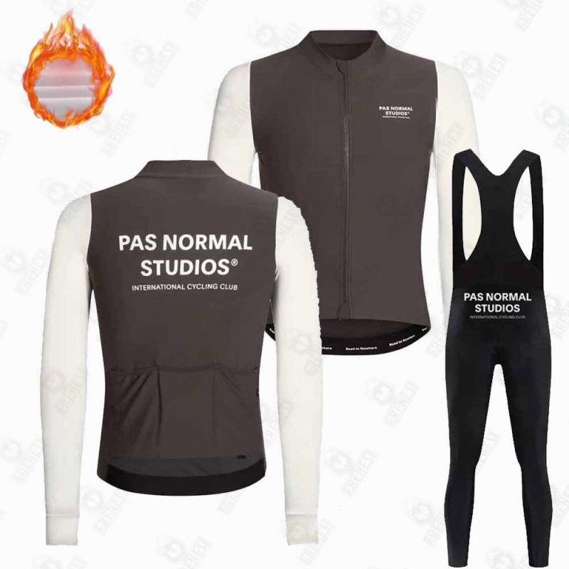PNS Winter Cycling Fleece Set: Long Sleeve Jersey and Bib Pants for Road & Mountain Biking