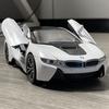 1:22 BMW I8 Super Hybrid Coupe Alloy Sports Car Model Diecasts Metal Classic Car Model High Simulation Sound And Light Childrens