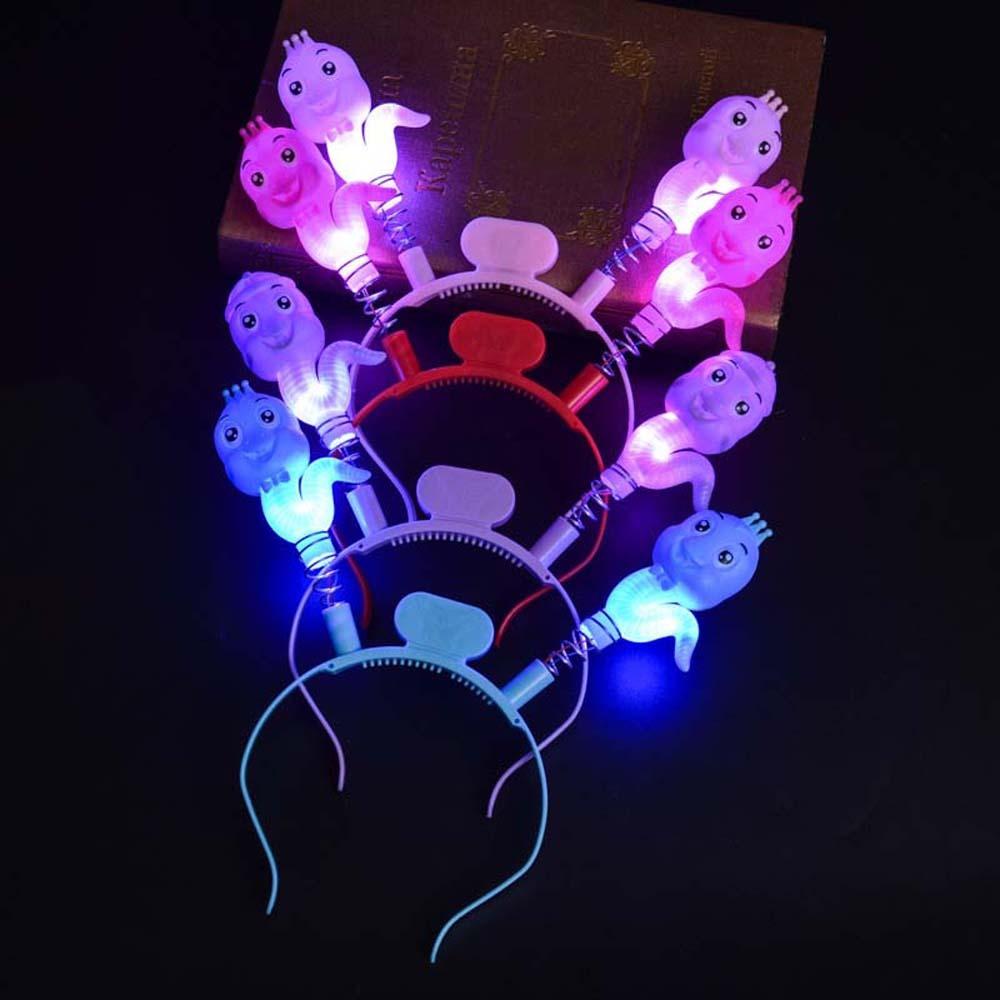 Number Letter LED Glow Hair Bands Snake Shape New Year Headdress  Men/Women/Kids