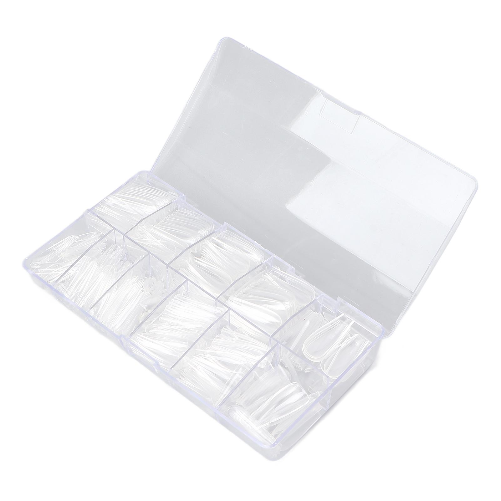 

500 шт. Искусственные длинные типсы для ногтей Прозрачные типсы для наращивания искусственных ногтей Носимые типсы для ногтей