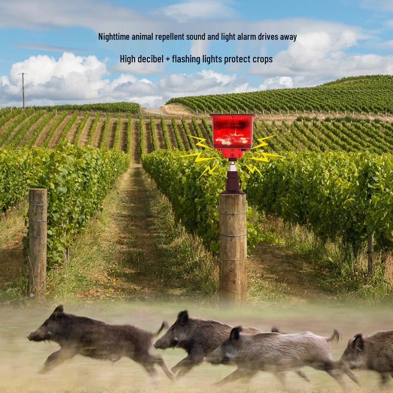 Solar Animal Repellent: Light, Sound, and Timer Alarm for Protecting Rice Fields and Orchards
