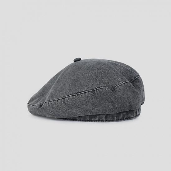 Lady Casual Denim Cap French Beret Artist Beret Hat Beanie Retro Denim Beret Hat