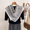 Korean new retro irregular 71 printed Chinese square scarf women's cotton and linen feel silk scarf versatile decorative shawl batch