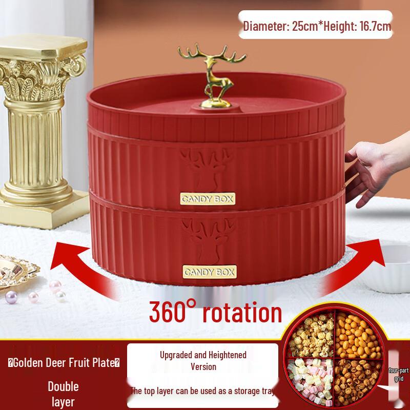 Festive Rotating Double-Layer Snack Box