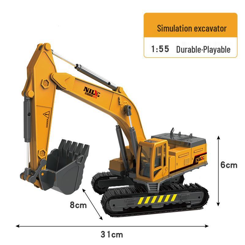 Kids' Inertial Engineering Vehicle Set: Excavator, Bulldozer, Forklift, Loader, Crane Toy Models