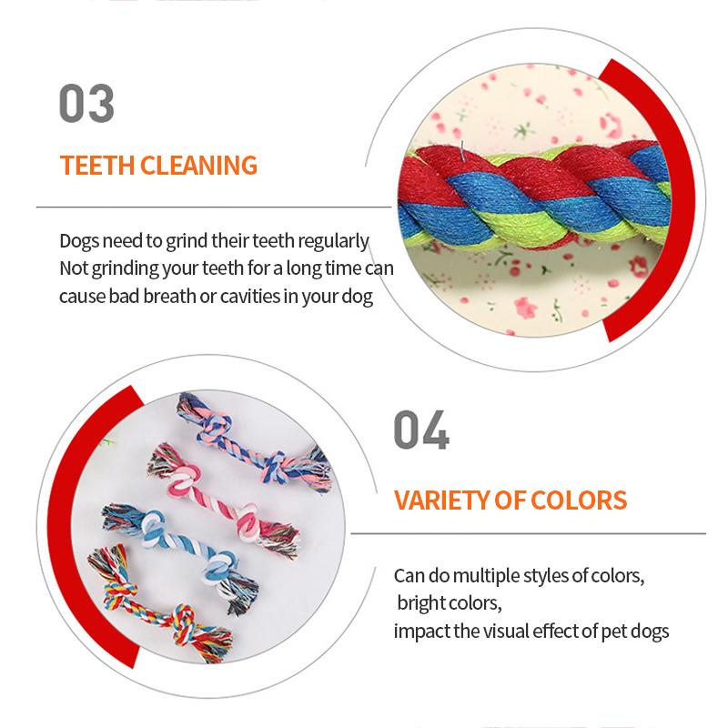 Dog Toys Puppy Cotton Chew Rope Knot Toy Durable Braided Dog Cleaning Teeth Bone Rope Dog Training Supplies Juguetes Para