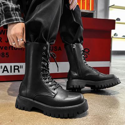 2024 Neue Herrenstiefel Winter Freizeitschuhe Mode Lederstiefel Herren Hohe Qualität Gummistiefel Reiten Equestr Botas Hombre Mit Fell
