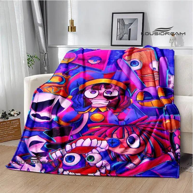 THE AMAZING DIGITAL CIRCUS Cartoon Blanket Warm Flannel Blankets Soft Cozy Blanket Sofa Travel Blanket Bed Linings Birthday Gift