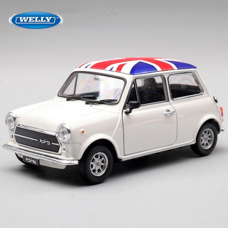 WELLY 1/24 MINI COOPER 1300 Alloy Car Model Diecast Metal Classic Mini Car Vehicle Model Simulation Collection Children Toy Gift