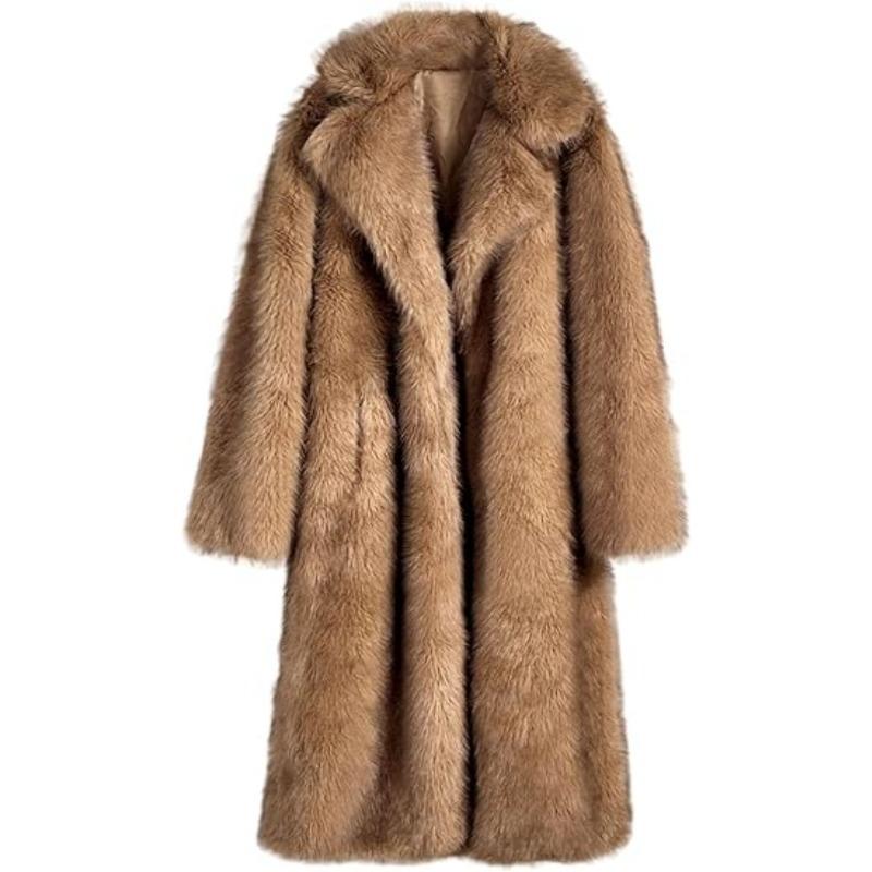 Jakke i imitert pels forlenget damejakke i imitert revepels tofarget kåpe varm vinterpels