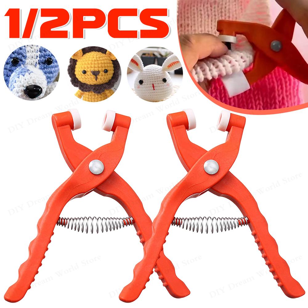 1/2PCS Safety Eye Pliers Tool for Attaching Pliers Animal Eyes Making Supplies Tool Five-Pronged Buckle Installation Tool Hidden