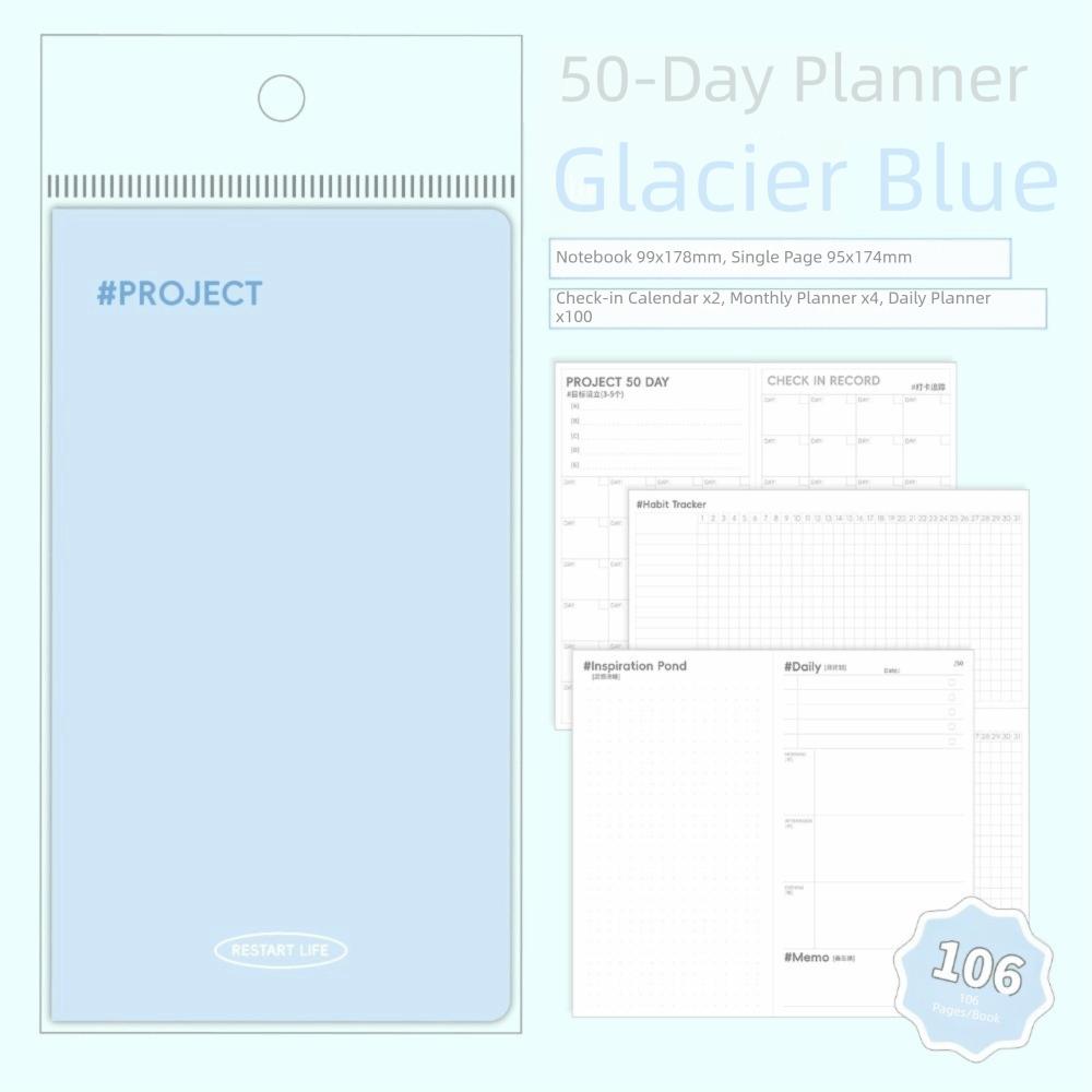 New Mini Timeline Week Plan Book Portable Waterproof 2026 Weekly Planner Schedule Agenda Book синий