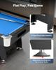 Pool Table, 213cm Portable Billiards Tables, Adjustable Feet Stable Game Table, Entertainment Set Includes Ball, Cue, Rack, Chalk and Brush, Black