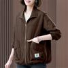 Women Spring Autumn Plus Size Trench Coat Outerwear Middle-aged Mother Relaxed Baseball Jacket