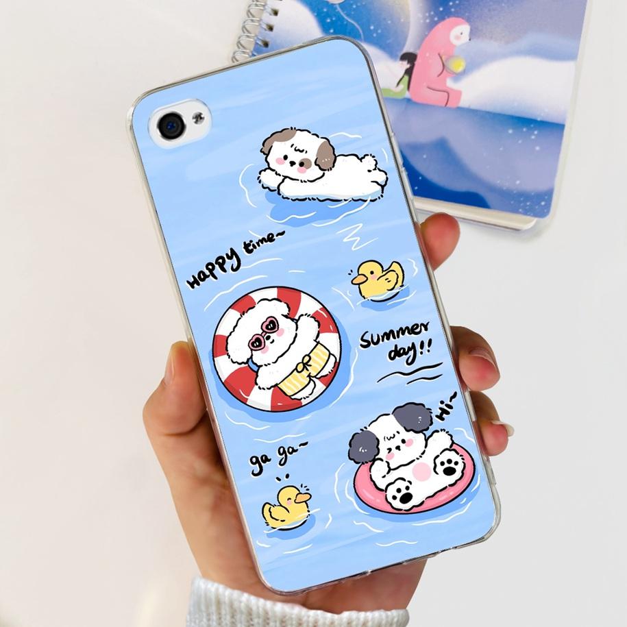Case For iPhone 4 4S Case Cute Panda Cartoon TPU Shockproof Cover For Apple iPhone 4 iPhone 4S iphone4 i4 Cases Protective Shell