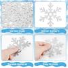 Fuutreo 108 Pcs Snowflake Cutouts Winter Glitter Paper Decorations Bulletin Board Decor 3 Size Cutouts for Winter Holiday Party Wonderland