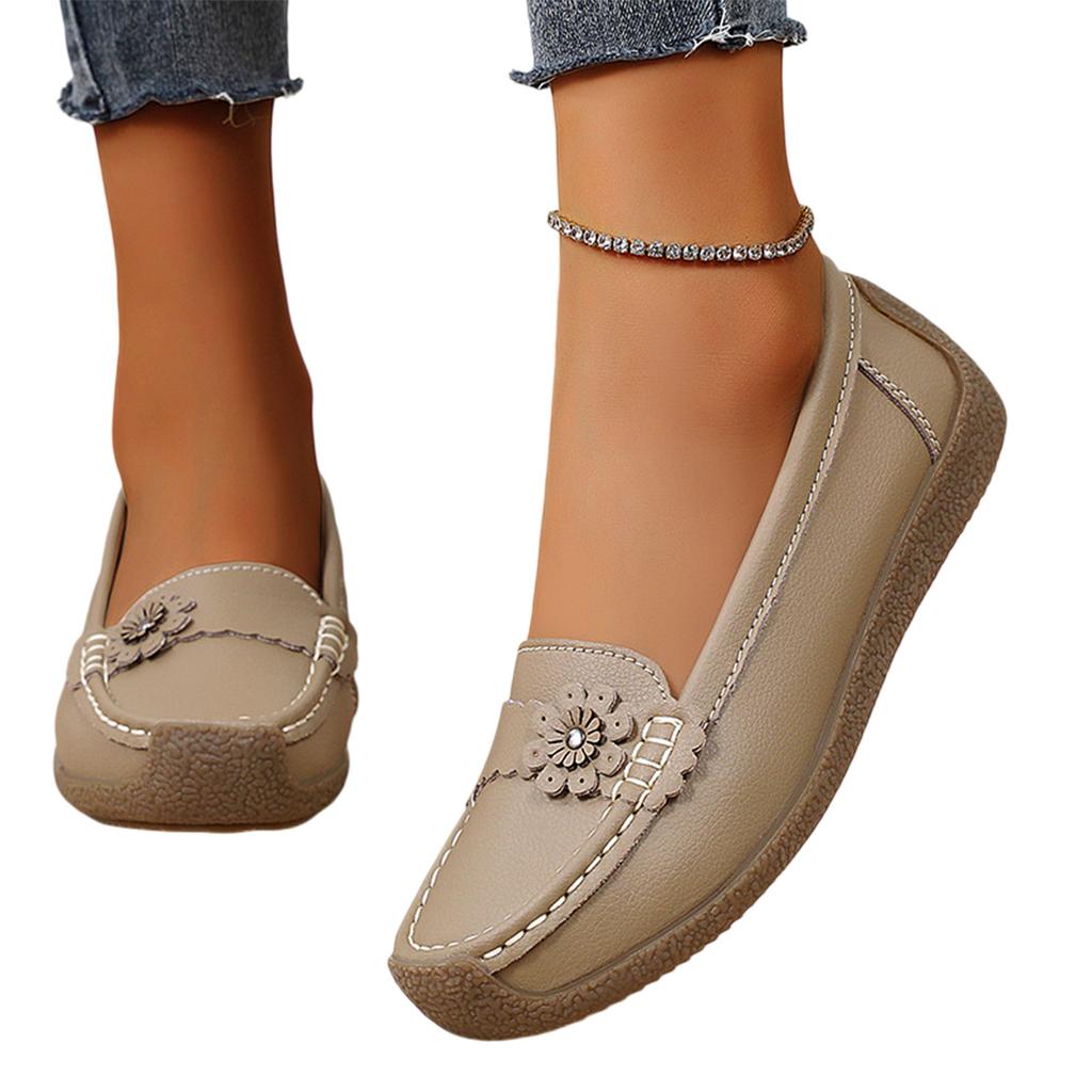 Damskie Mokasyny Ortopedyczne Buty Ortopedyczne Skórzane Mokasyny Buty Eleganckie Damskie Lekkie Płaskie Wygodne Codzienne - Buty do Chodzenia Z Kwiatkiem