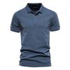 Men's Pure Cotton Polo Shirt, Solid Color Short Sleeve Turn-Down Collar Casual Sports Polo Top