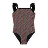 Threadbare Girls Wavy Striped Frill One Piece Swimsuit