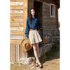 Women's French Retro Long-Sleeved Denim Shirt