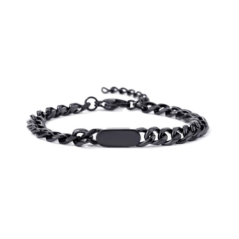 Stainless Steel Cuban Chain Bracelet Fashion Simple Hypoallergenic Jewelry for Men Women Couple Anniversary Gift