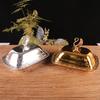 Food Container with Lid Dustproof Stainless Steel Butter Dish Box Serving Tray Hotel Supplies