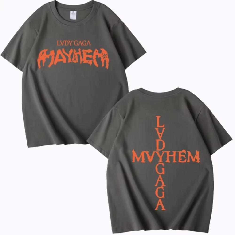 Lady Gaga Mayhem New Album T Shirt Men's Women Oversized Cotton Cool Hot Sale Short Sleeve Summer Print Unisex Plus Size Tops