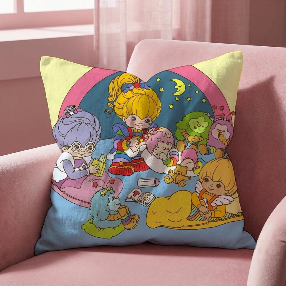 R-Rainbows Cute Brite Cushion Cover Multi-Scene Pillow Cover for Home & Car - Reversible, Soft & Durable for Daily Use