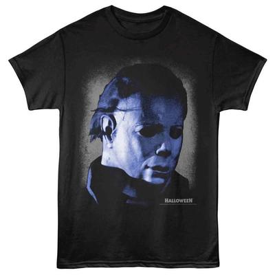 Halloween - Myers Head - Front Print  Short Sleeve Solid Children's T-shirt - Black