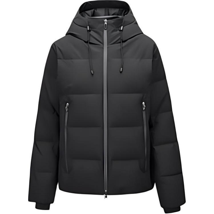 Skechers Basic Sports Series Solid Color Comfortable Fashion Down Jacket Women outerwear Carbon-Black P424W073-0018 S