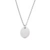 Stylish Geometric Oval Pendant Necklace with Custom Laser Logo - Stainless Steel European American Design