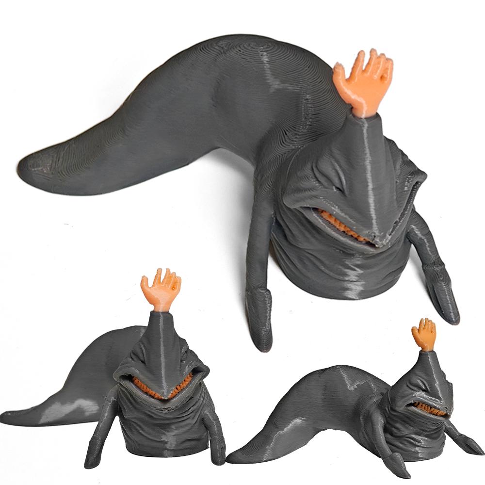 New Bloop Sea Monster 3D Printed Flexible Fidget Toy Horror Ocean Monster Collectible Model Toys for Desk Decor & Gothic Fans